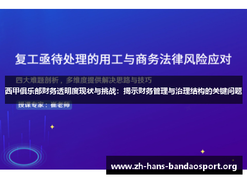 西甲俱乐部财务透明度现状与挑战:揭示财务管理与治理结构的关键问题 西甲俱乐部财务透明度现状与挑战:揭示财务管理与治理结构的关键问题