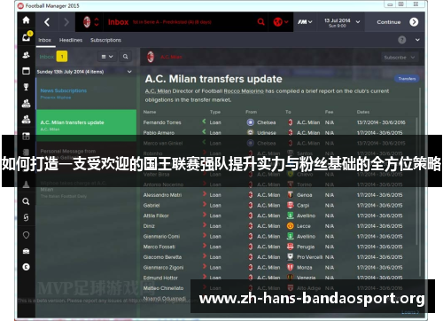 如何打造一支受欢迎的国王联赛强队提升实力与粉丝基础的全方位策略